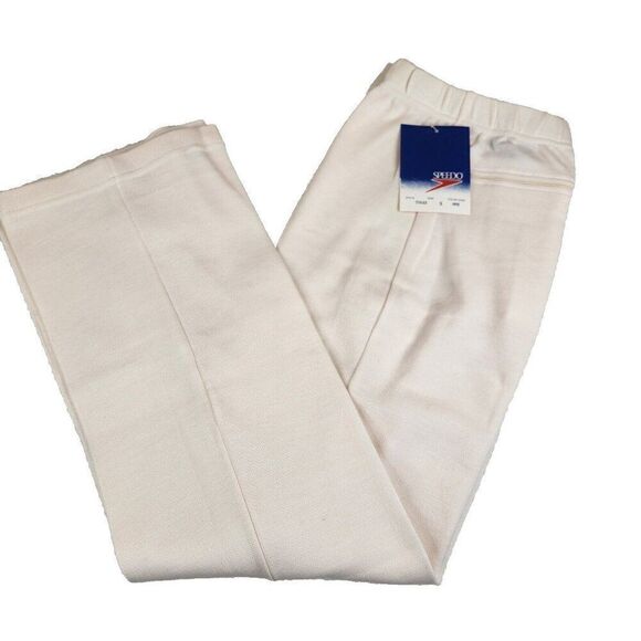 Vintage 80s Speedo Joggers Sweat Pants Ivory Mens M NEW Deadstock Straight Leg - Picture 1 of 8